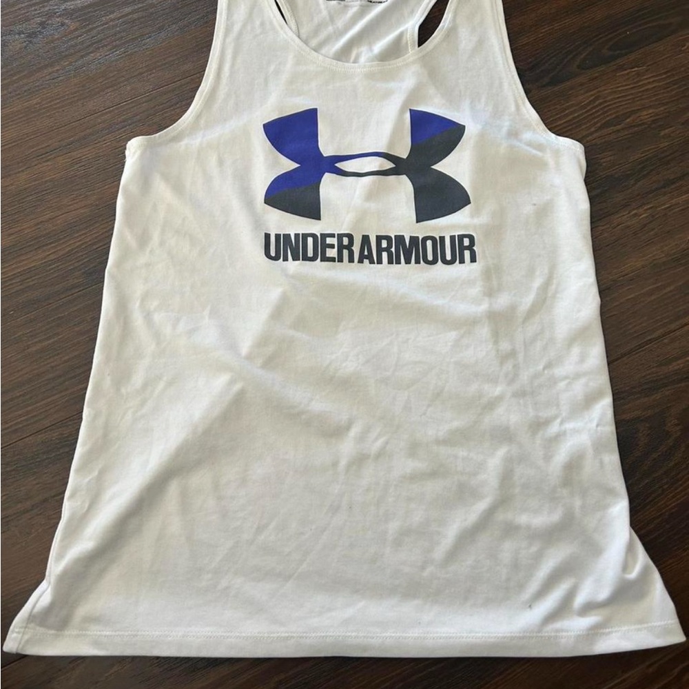 Under Armour White Tank Top with Logo